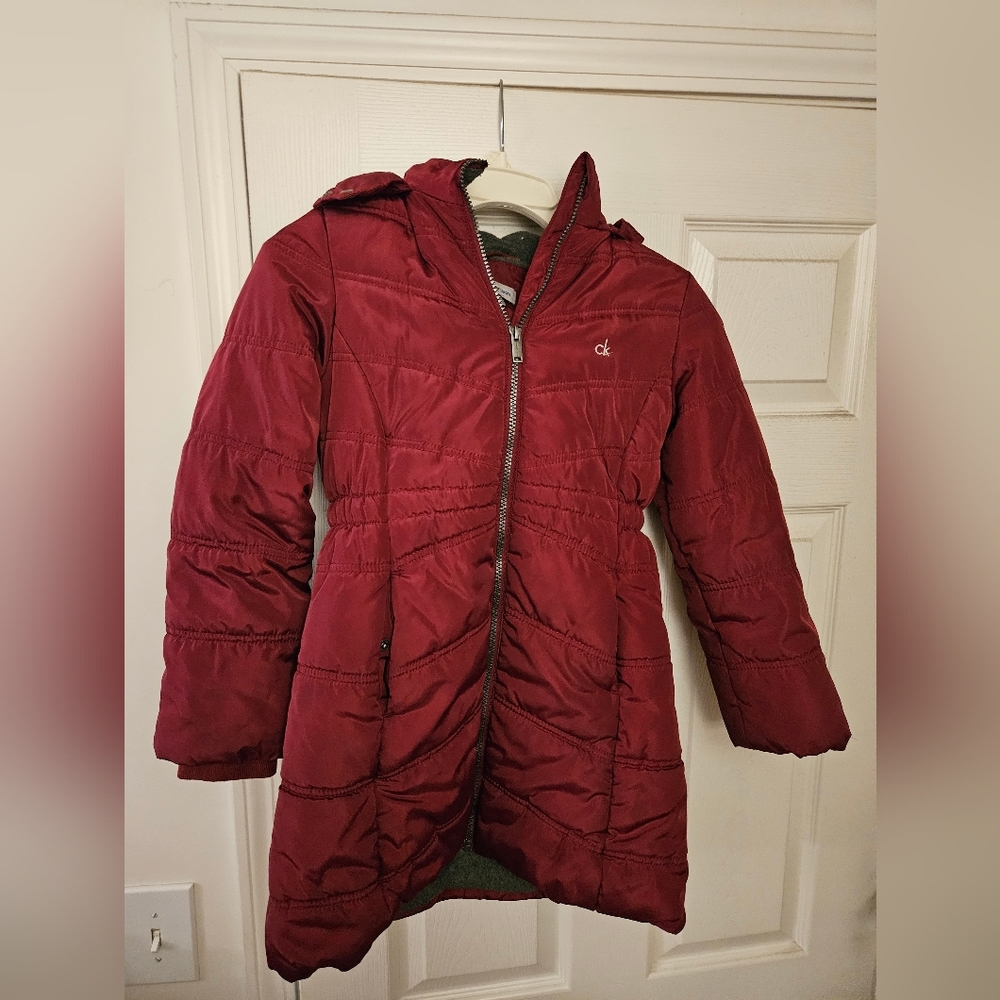Girls Calvin Klein Hooded Winter Coat